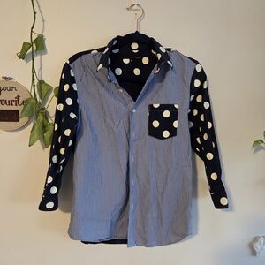 Men's Polka Dot & Stripes Casual Shirt